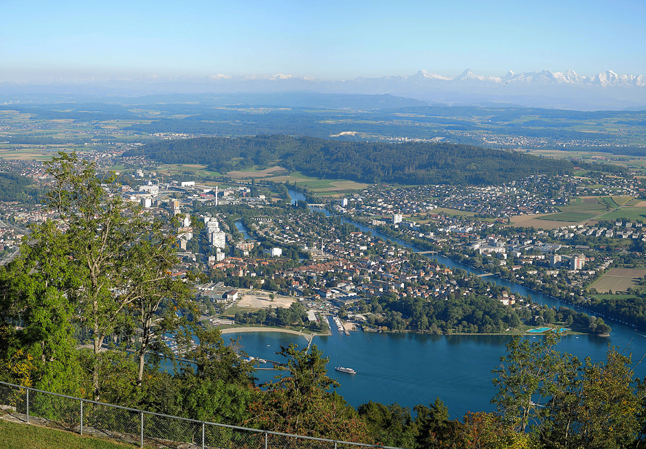 Aerial view of Biel in Switzerland